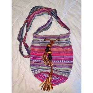 Multi colored striped bag